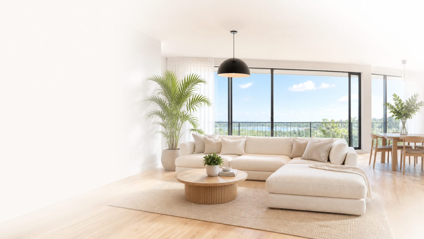 Bright modern Auckland rental living room